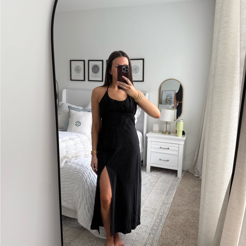 Astr Black Halter Maxi Dress
